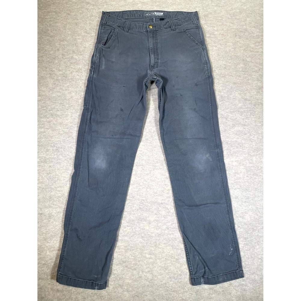 Carhartt Rugged Flex Relaxed Fit Work‎ Pants Mens 36x36 Gray Canvas Straight Leg